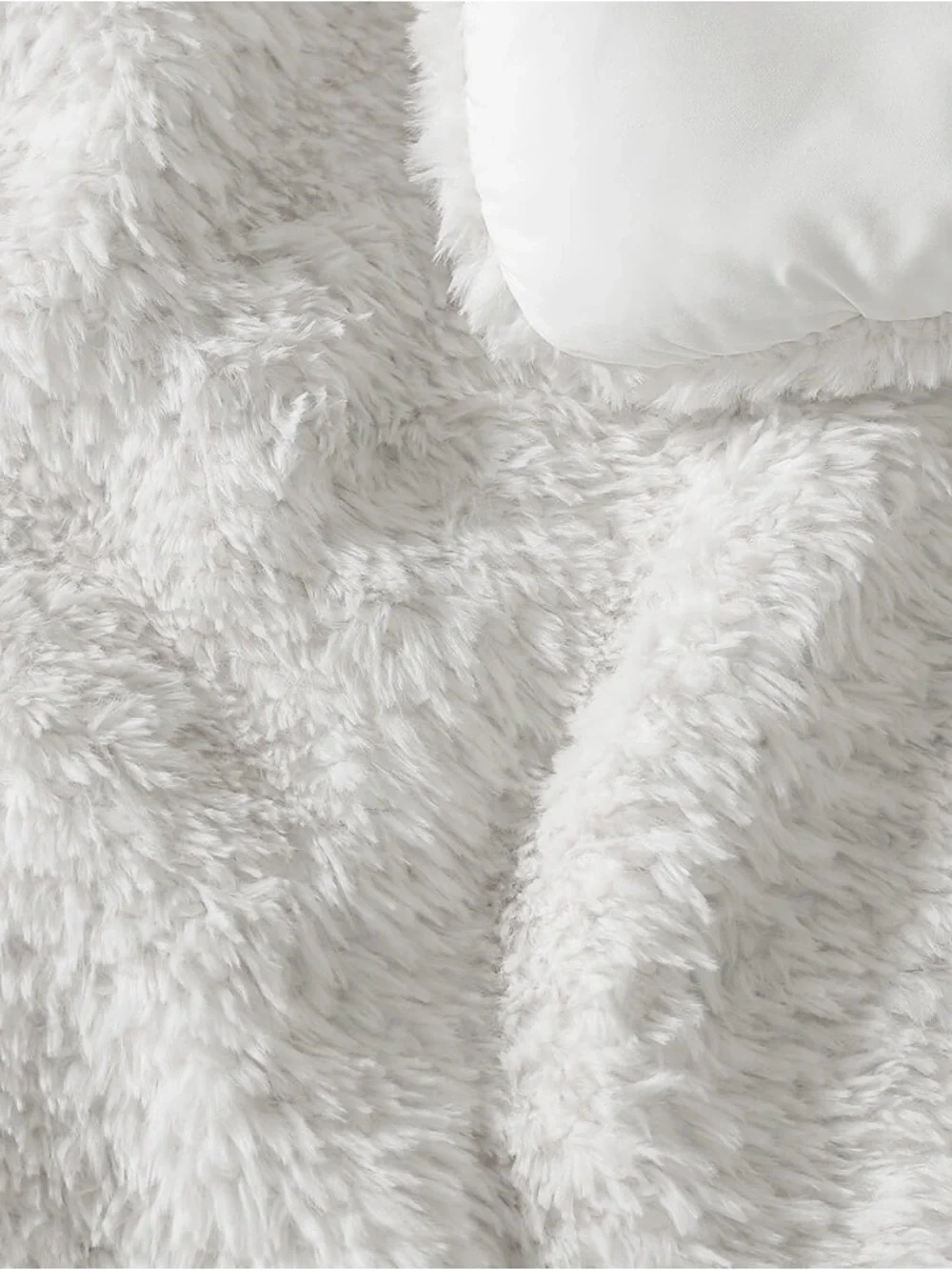 NWOT Sunday Citizen Faux Fur Comforter King/Cal King White/Ivory $480 Retail